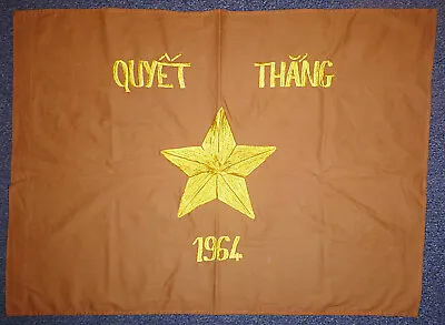 VC CAR FLAG - 1964 QUYET THANG - VIET CONG - NVA Victory - Vietnam War - F.40 • $66