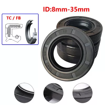 TC/FB Skeleton Oil Seal Rings NBR Double Lip Seal For Rotation Shaft ID 8 - 35mm • $1.65