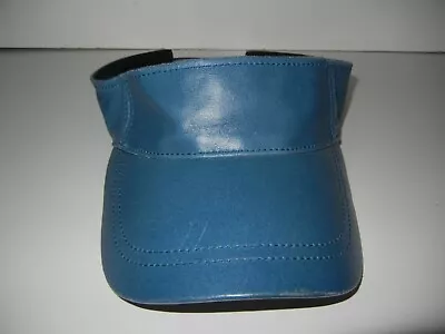 Vtg 90s WILSONS LEATHER Blue MJX VISOR Adjustable Golf Tennis Style Hat Hike Cap • $26.99