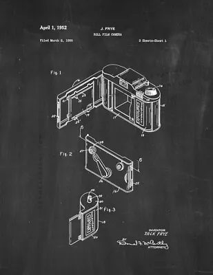 Roll Film Camera Patent Print Chalkboard • $12.96