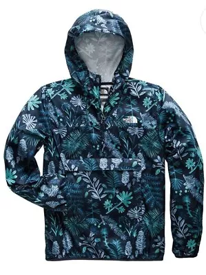 North Face Mens S Fanorak Urban Navy Woodland Floral Windbreaker 1/2 Zip Jacket • $22.99