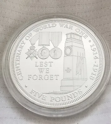 2014 Remembrance 5 Five Pound Coin Lest We Forget Cenotaph WW1 Centenary • £17.50