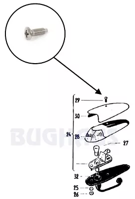 VW Beetle 58-69 Turn Signal Chrome Cover Screws - 2 Pcs! Stainless! FREE SHIP! • $10.95