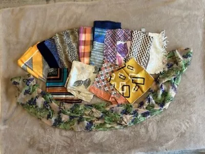 Mixed Lot Of 12 Assorted Vintage Scarves - Liz Claiborne Cacharel Italy • $20