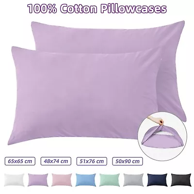 Premium 100% Cotton Pillowcases Pillow Cover Durable Soft S/Q/K/E/B Pillow Case • $15.95
