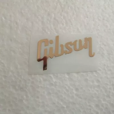 Gibson Electric Guitar Headstock Metal Logo Decal Sticker Self-Adhesive Gold • $13.66