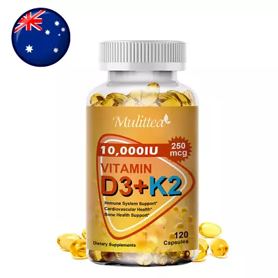 Vitamin D3 & K2 Capsules - Cardiovascular Health Strengthens Bones & Immunity • $21.83