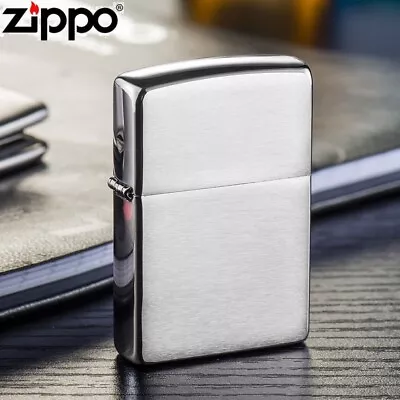 $39.95 • Buy ZIPPO Lighter Brushed Finish Windproof Chrome Brush Finished Silve 100% Genuine