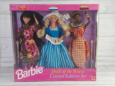 Vtg 1994 Barbie Dolls Of The World Limited Edition Set Chinese Dutch Kenyan NIB • $68.83