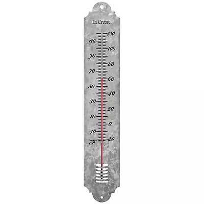 204-1550 La Crosse 19.25  Indoor/Outdoor Galvanized Metal Thermometer • $19.95