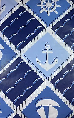 Summer Fun Nautical Ropes  Vinyl Tablecloth Assorted Sizes Blue • $14.99