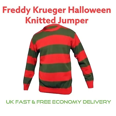 £14.95 • Buy Men's Kids Fancy Dress Freddy Krueger Women's Nightmare Sweater Halloween Jumper