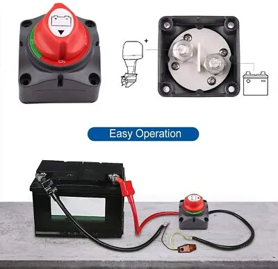 Dual Battery Selector Switch Disconnect For Marine Boat Rv Vehicles 1-2-Both-Off • $13.48