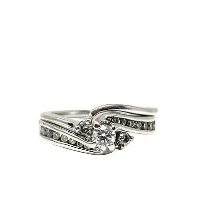 Zales 14K White Gold 0.5TCW Solitaire Engagement Set • $579