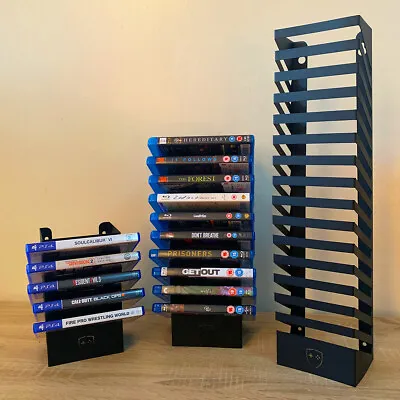Wall Mount Games Tower Rack Storage XBOX PS4 PS5 Game Tidy Game Stand Consoles • £21.45