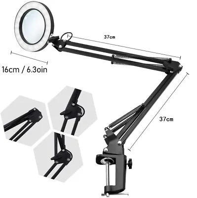 £23.99 • Buy 64 Pcs LED Magnifying Lamp Adjustable USB 5X Magnifier Desk Lamp With 3 Colors