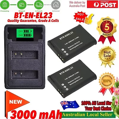 2X Battery + Dual LED Charger For Nikon COOLPIX S810c P900 P900s P610 P600 B700 • $37.90