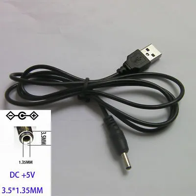 USB 2.0 Male A To 3.5mm X 1.35mm Plug Barrel Jack 5V DC Power Supply Cord Cable • £2.99
