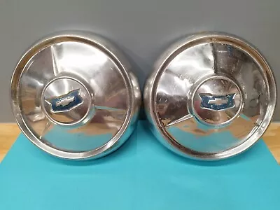 Vintage OEM 1954 Chevy 150 210 Bel Air Poverty Dog Dish Pie Pan Hubcap PAIR • $40.47