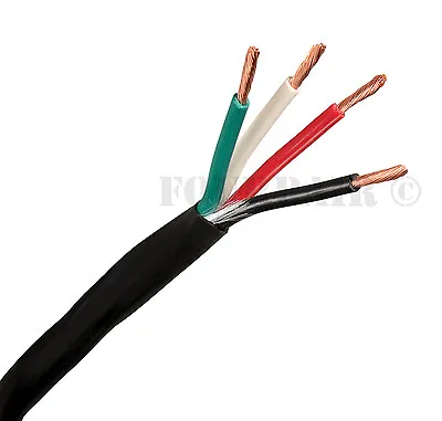 14 AWG Gauge 14/4 In-Wall Outdoor Burial UV CL3 Speaker Wire Cable Black 100FT • $74.95