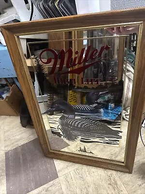 Miller High Life Wildlife Series Wisconsin Common Loon Framed Beer Mirror • $75