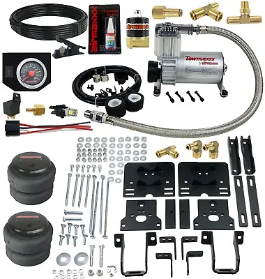 Air Helper Spring In Cab Blk Gauge Over Load Level Kit For 2005-10 Ford F250 4x4 • $467.10