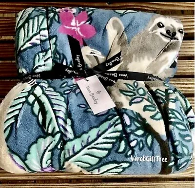 Vera Bradley Plush Throw Blanket SLOTH Hanging Around ORIGINAL Green LTD ED NWT • $91.60