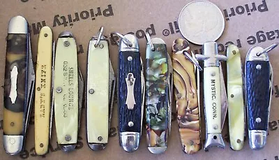 10 Pocket Knives Some Miniatures IMPERIAL KENT COLONIAL SOLINGEN Watch Fob KNIFE • $20.50