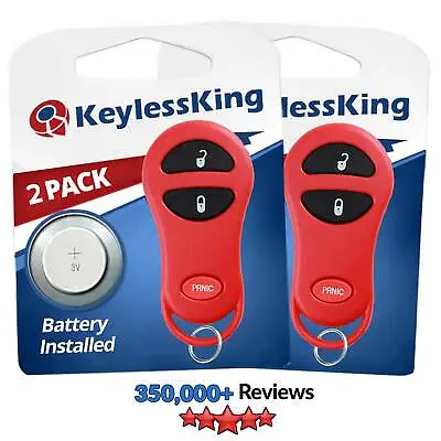 2 Keyless Entry Remote Car Key Fob Control For Jeep Dodge Chrysler 04686481 Red • $12.86