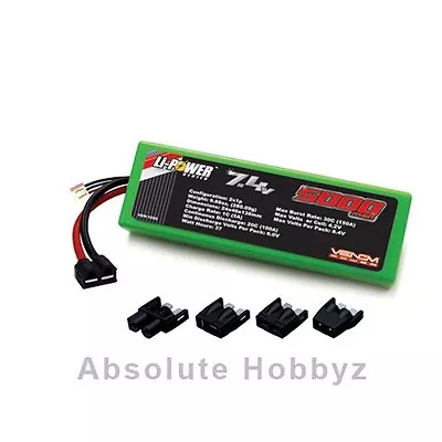 Venom 20C 2S 5000mah 7.4v LiPO Hardcase Car Uni-plug (VNR1555) • $49.99