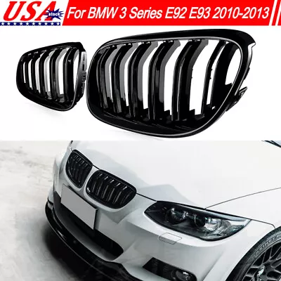 Gloss Black Front Kidney Grilles Grill For BMW E92 E93 328i 335i 2010-2013 LCI • $29.69