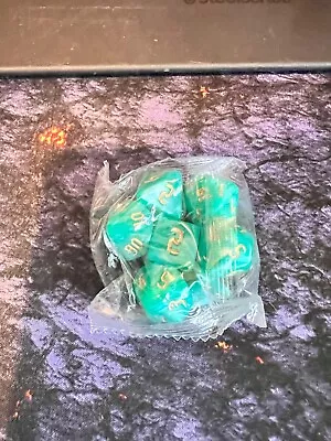 Dice Set 20mm STD Size Full Dice Set D100/D20/D12/D10/D8/D6/D4 - Green • £3.50