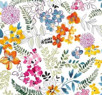 Tropical Flowers Bright PVC Vinyl Wipe Clean Oilcloth Tablecloth • £8.79