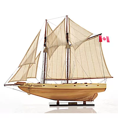 Schooner Bluenose II Wooden Ship Model 29.5  Sailboat Fully Built & Rigged Masts • $319.99