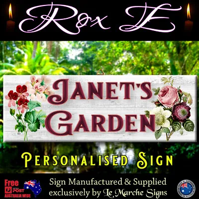 Custom Name Personalised Garden Sign Wooden Rustic Plaque / Sign Country Style • $17.95