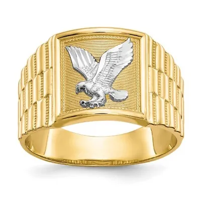 Solid 10K Yellow Gold Mens Eagle Ring Size 10 • $314.99