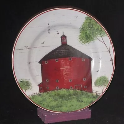 Sakura Warren Kimble Barns Salad Plate (s) Round Red Barn • $9.95