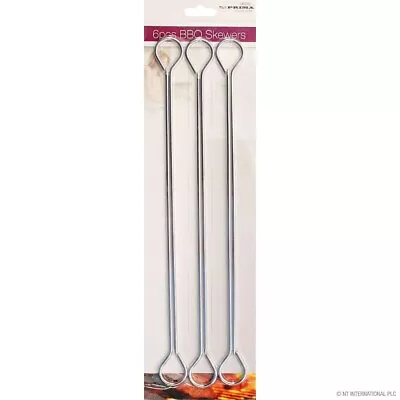 6pc Bbq Skewers Set Barbecue Grill Stainless Steel 9 Inch  14024C • £3.79