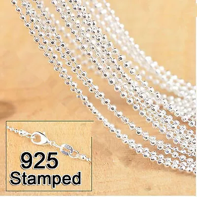 TOP 10PCS Ball Prayer Beads Necklace 925 Silver Plated Necklace Chains Pendant  • £5.51