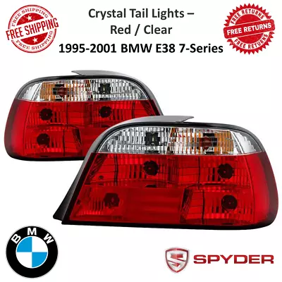 Spyder Crystal Tail Lights Red / Clear Pair Fits 95-01 BMW E38 7-Series #5000651 • $177.08