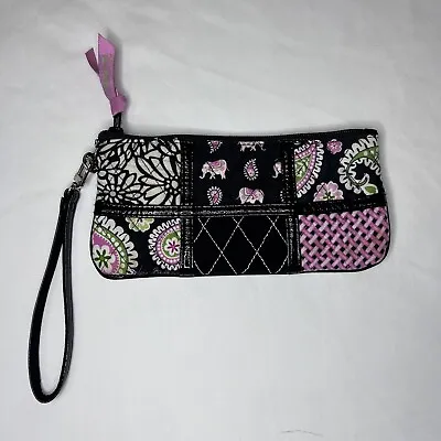 Vera Bradley PINK ELEPHANT Ella Patchwork WRISTLET BAG Breast Cancer Awareness • $12