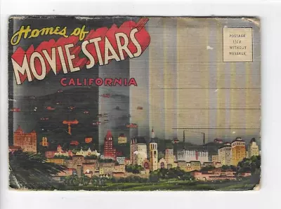 Vintage-postcard Folder-homes Of The Movie Stars-california • $2.25