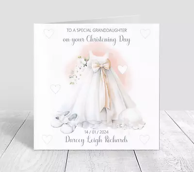 Personalised Christening Card Daughter Great Granddaughter Goddaughter Niece • £3.60