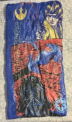 Vintage 1997 Darth Vader Luke Skywalker Star Wars Children’s Sleeping Bag 30x57 • $14.99