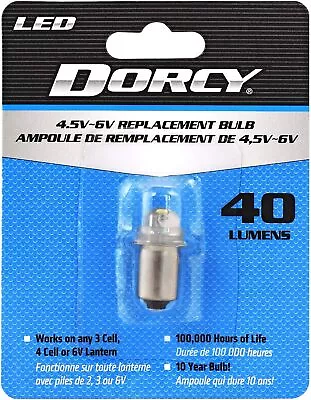 Dorcy 40-Lumen 4.5-6-Volt LED Replacement Bulb 1 Count (Pack Of 1) Silver  • $20.56