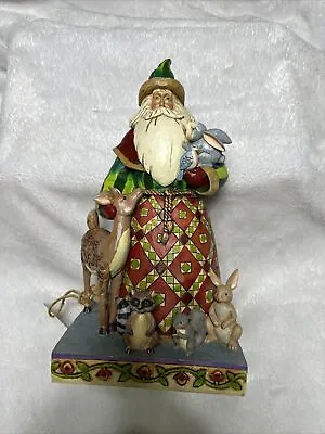 $70 • Buy Jim Shore Woodland Christmas Santa With Animals 4005275 2006 12 Inches