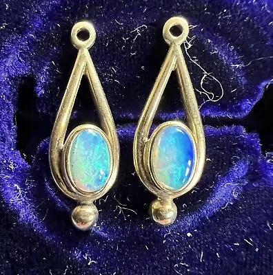 Vintage 9ct Solid Gold  Opal Drop Earings /pendants Stunning • £45.99