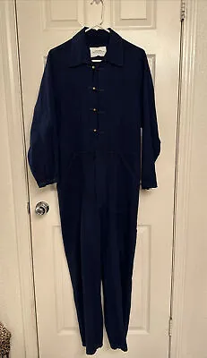 ZARA Woman Premium Denim Women’s Jumpsuit Navy Blue Sz Large • $45