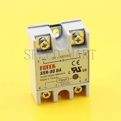 Solid State Relay DC-AC SSR-80DA 80A 3-32VDC To 24-380V AC Module Fast Switching • $9.29