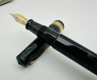 Omas Extra Paragon Marbled Grey Fountain Pen 18K Gold Nib - 1991 • $899.99